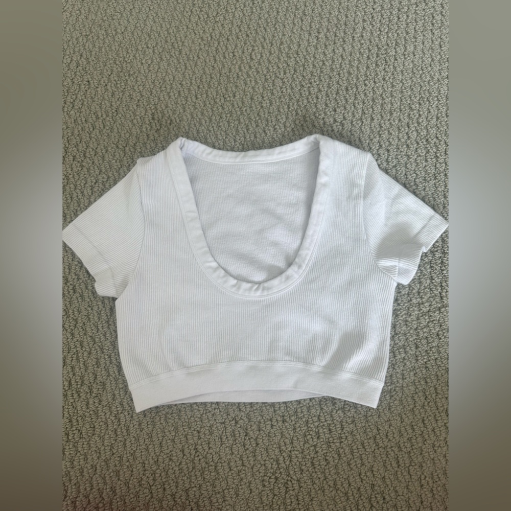Alo Seamless Ribbed Cropped Serene Short Sleeve